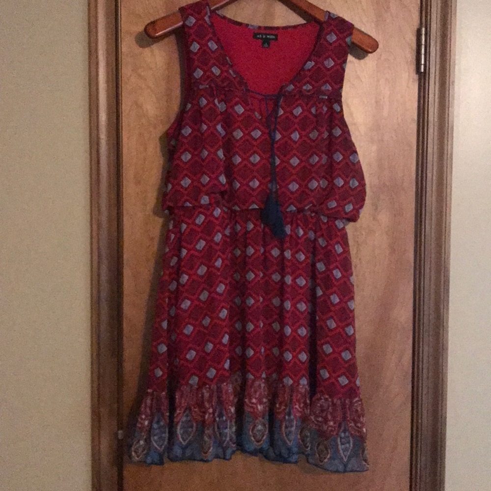 Red Print Dress